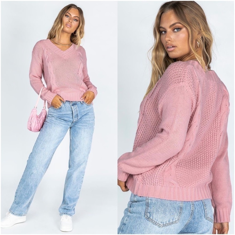 PRINCESS POLLY Tracy Sweater Pink